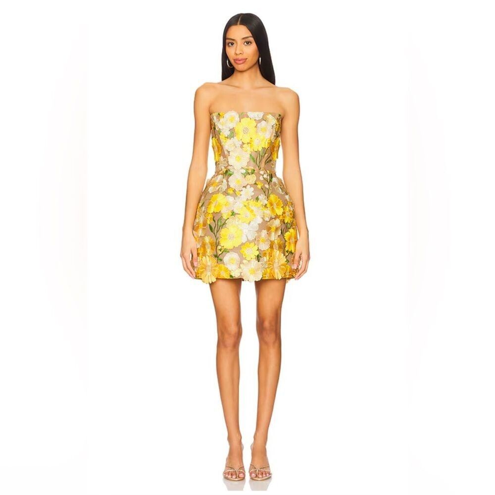 Bronx and Banco Yellow Floral Mini Dress